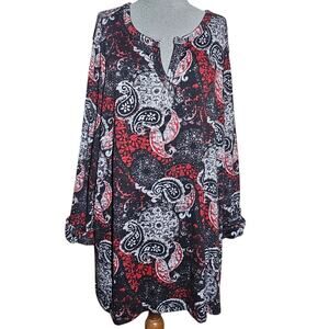 Black Pasley Knit Top Size 3XL